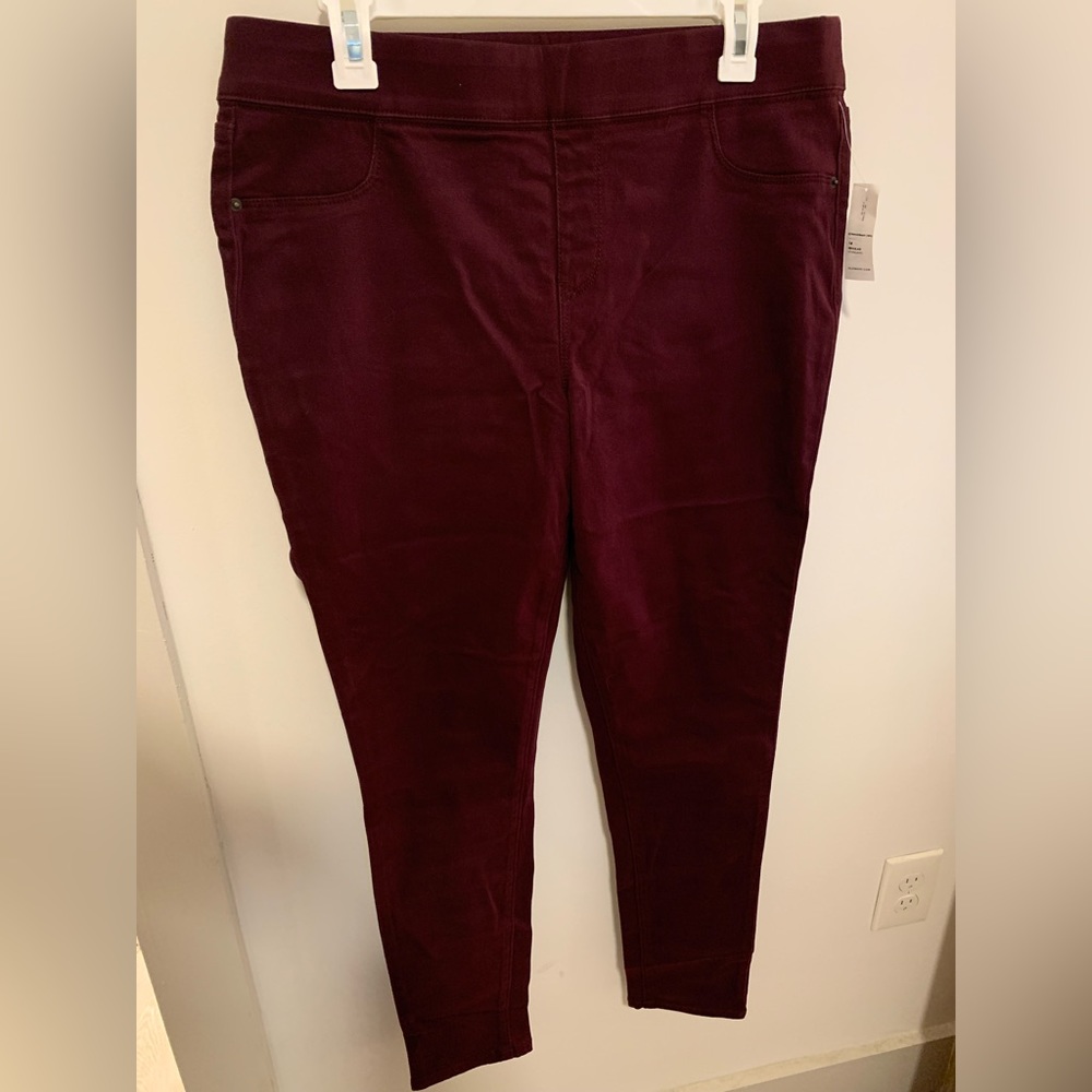 Old Navy purple mauve sueded mid rise jeggings skinny NWT